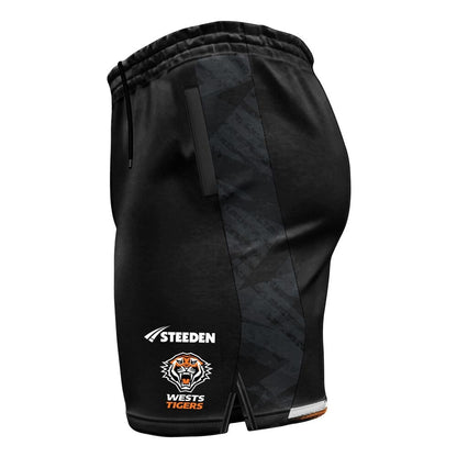 Black - Side - Canterbury Mens West Tigers Running Shorts