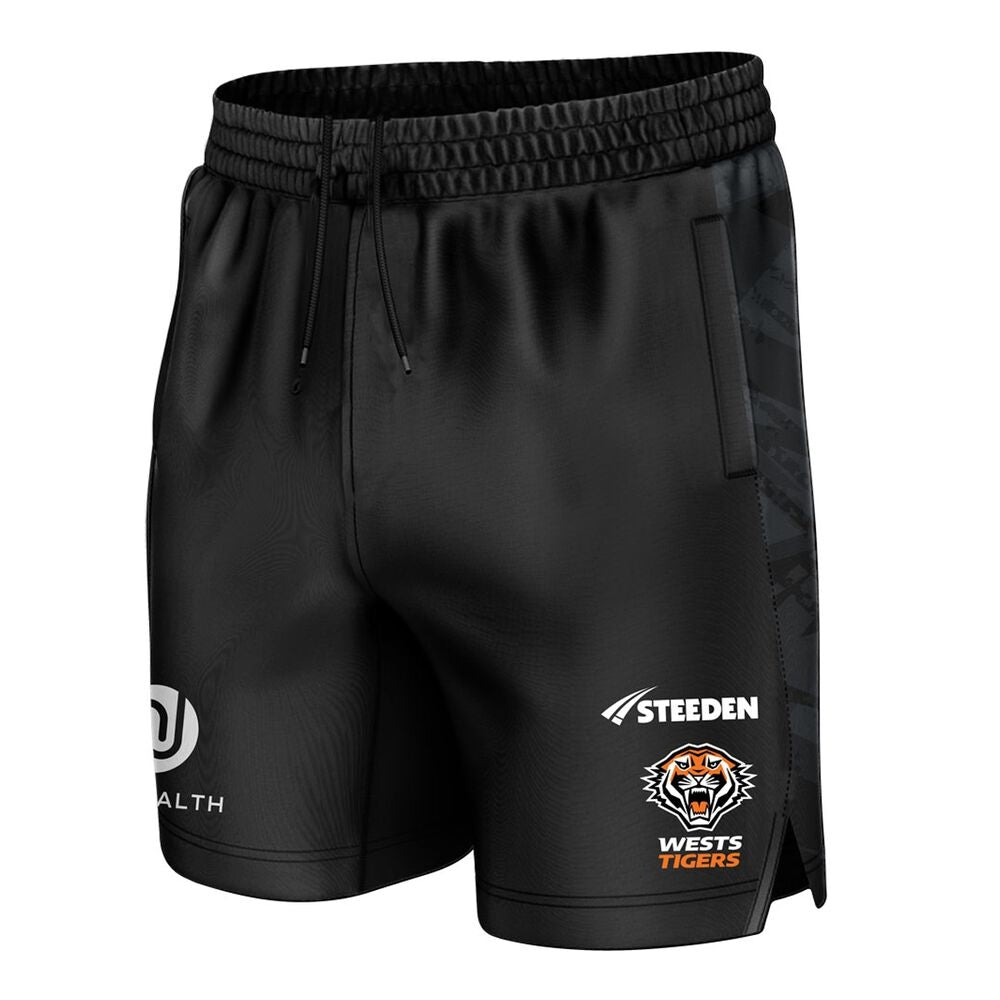 Black - Front - Canterbury Mens West Tigers Running Shorts