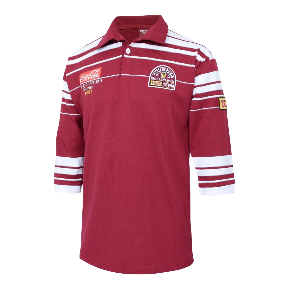 Maroon - Front - Canterbury Mens NRL Queensland Maroons Polo Shirt