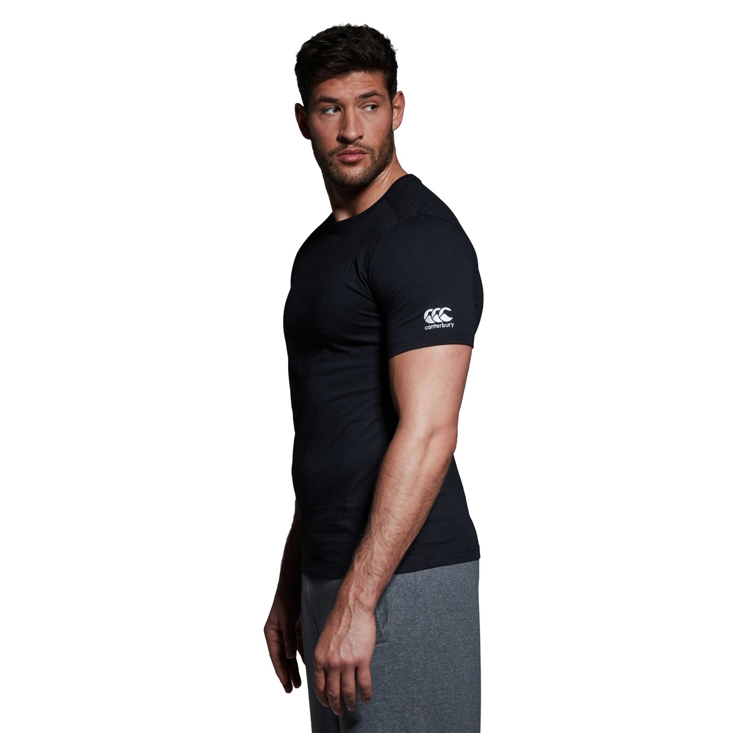 Black - Lifestyle - Canterbury Mens Club Plain T-Shirt