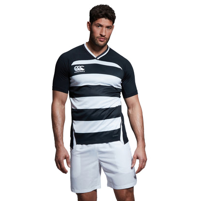 Black - Side - Canterbury Mens Evader Vapodri Hoop Detail Jersey
