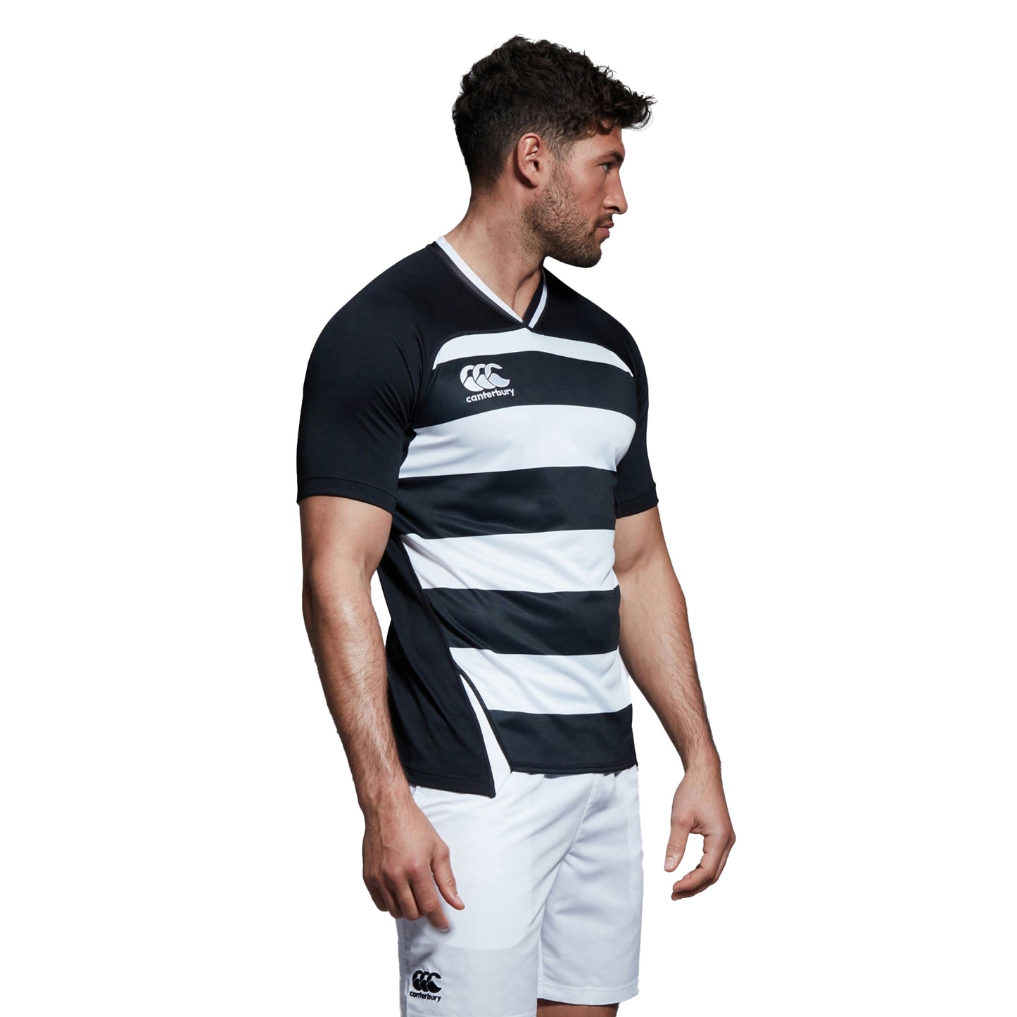 Black - Lifestyle - Canterbury Mens Evader Vapodri Hoop Detail Jersey