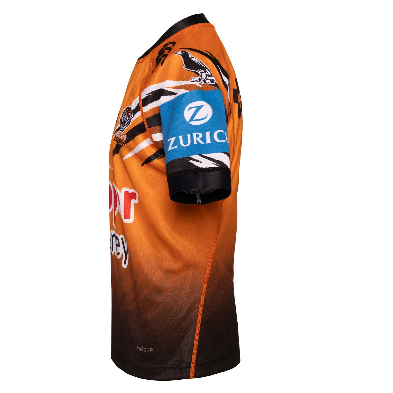 Orange-White-Black - Side - Canterbury Childrens-Kids West Tigers Home Jersey