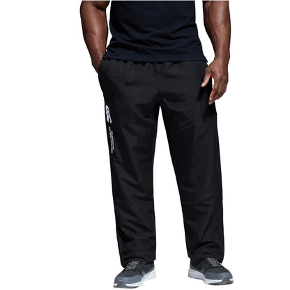 Black - Front - Canterbury Mens Stadium Open Hem Tracksuit Bottoms