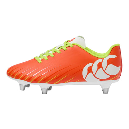 Tangerine Tango - Back - Canterbury Childrens-Kids Speed Falcon Soft Ground Rugby Boots