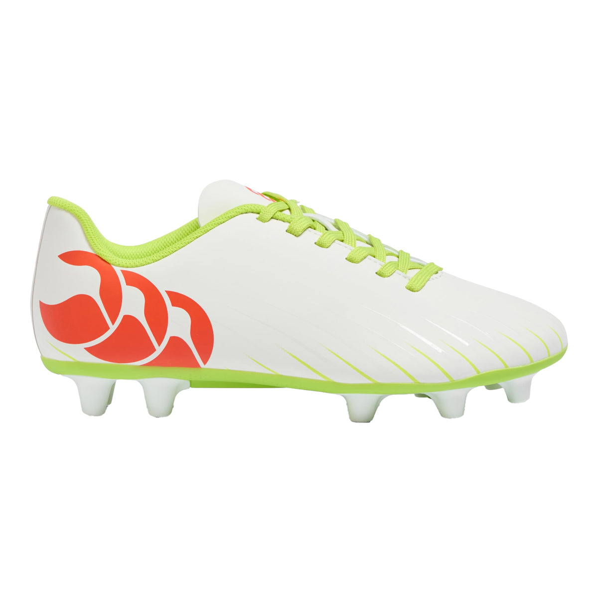 Snow White - Front - Canterbury Childrens-Kids Speed Falcon Firm Ground Rugby Boots