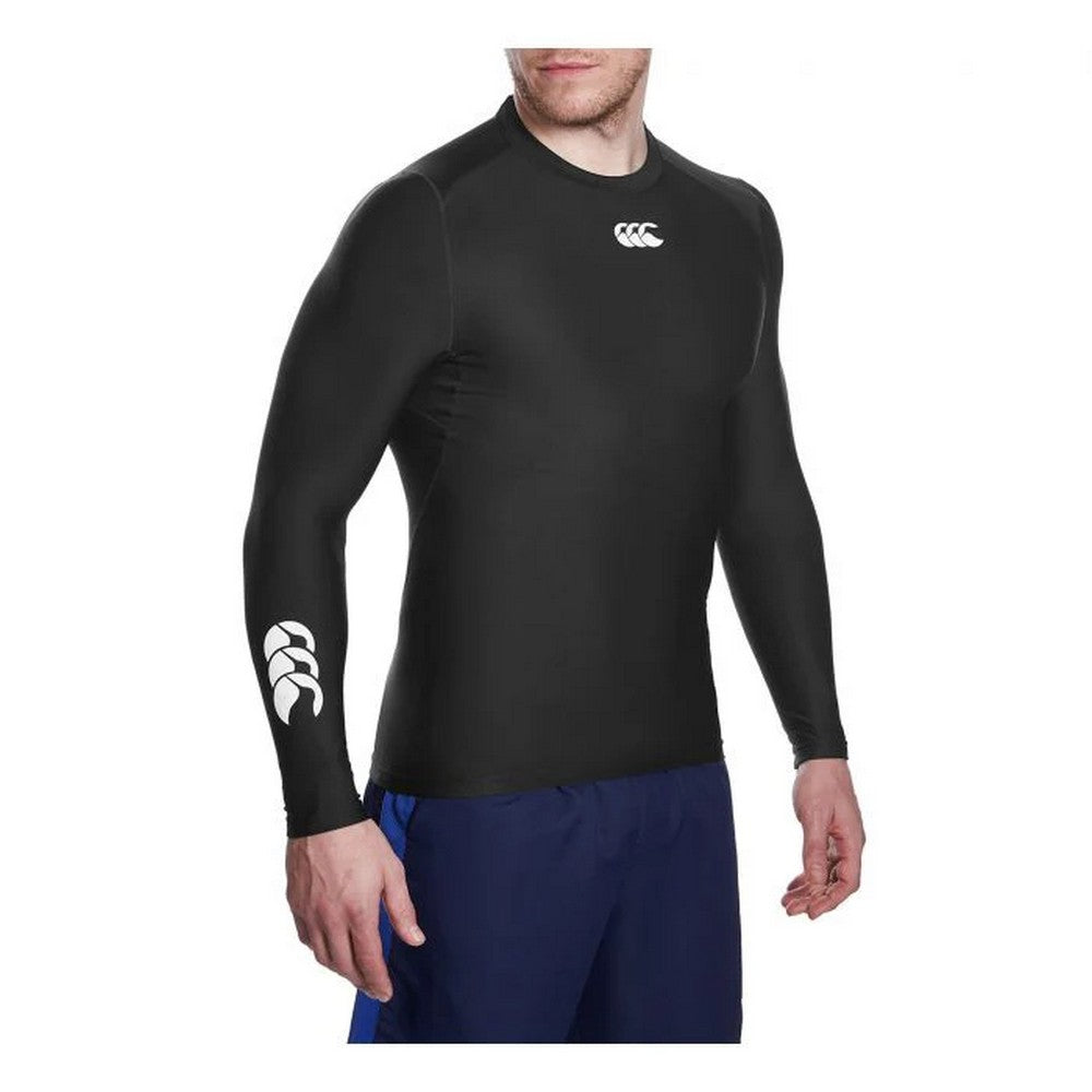 Black - Side - Canterbury Mens Thermoreg Long-Sleeved Base Layer Top