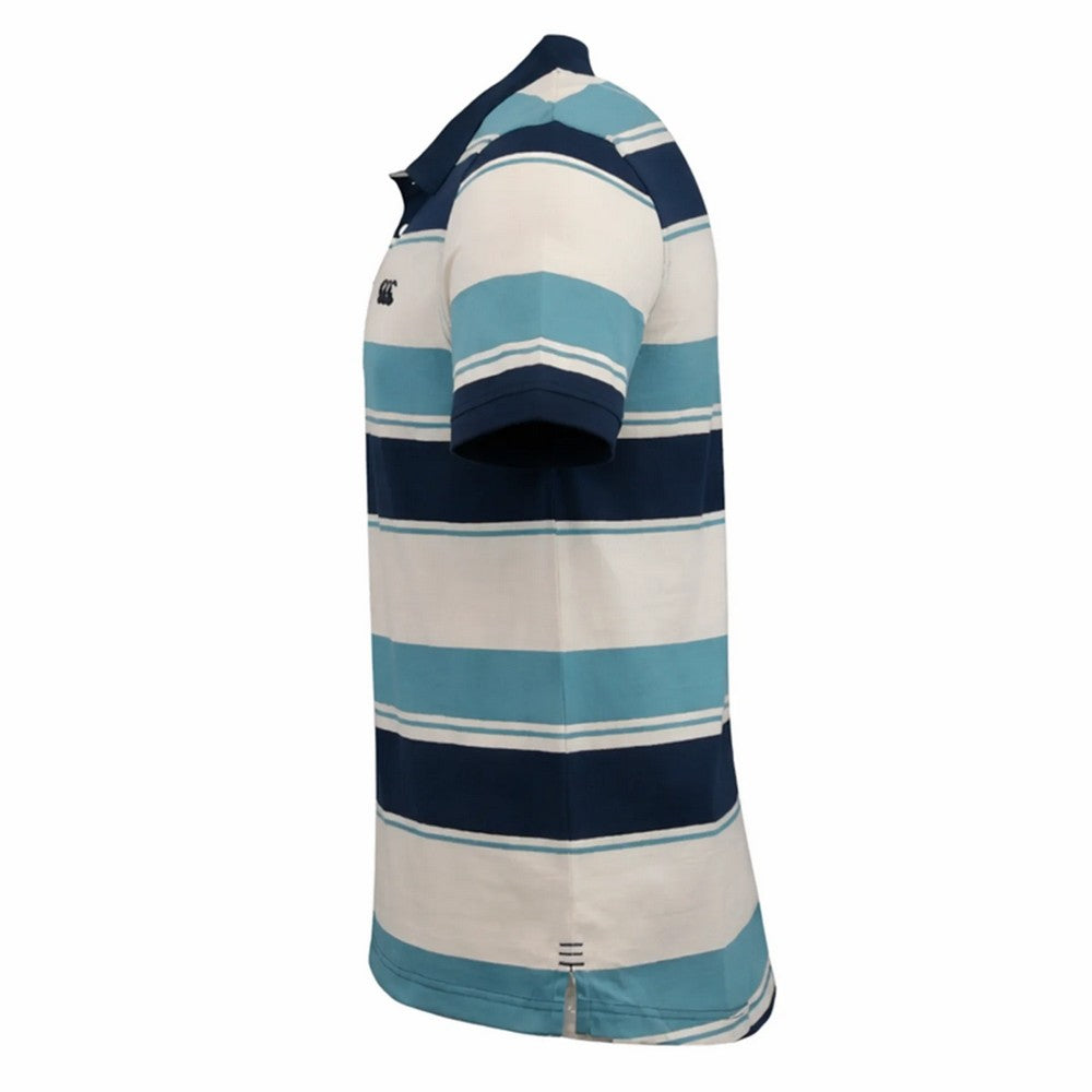 Storm Blue - Side - Canterbury Mens Stripe Yarn Polo Shirt