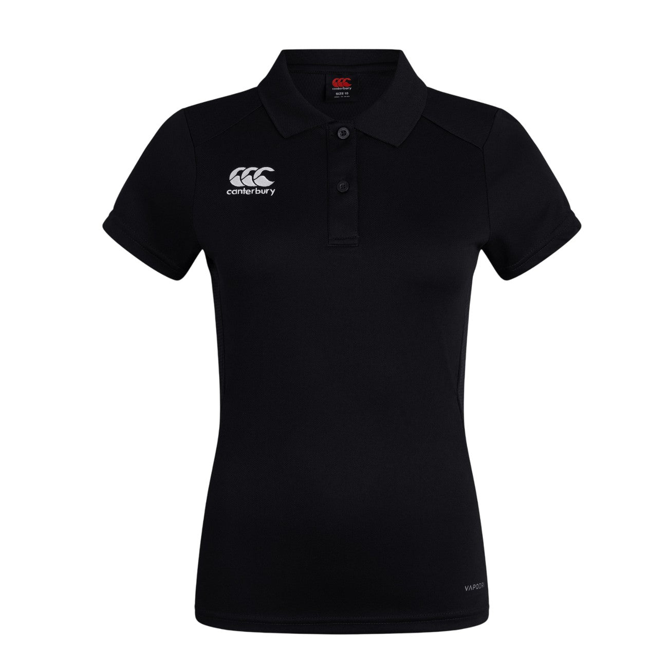 Black - Front - Canterbury Womens-Ladies Club Quick Dry Logo Polo Shirt