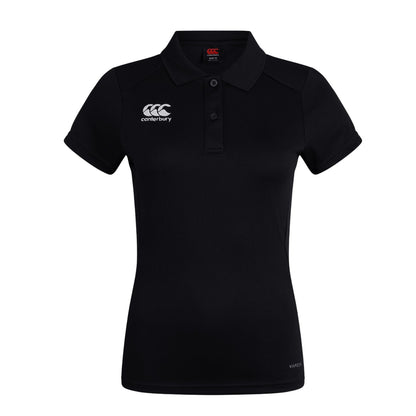 Black - Front - Canterbury Womens-Ladies Club Quick Dry Logo Polo Shirt