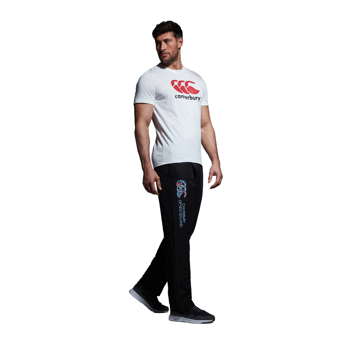 Black - Pack Shot - Canterbury Mens Open Hem Tracksuit Bottoms