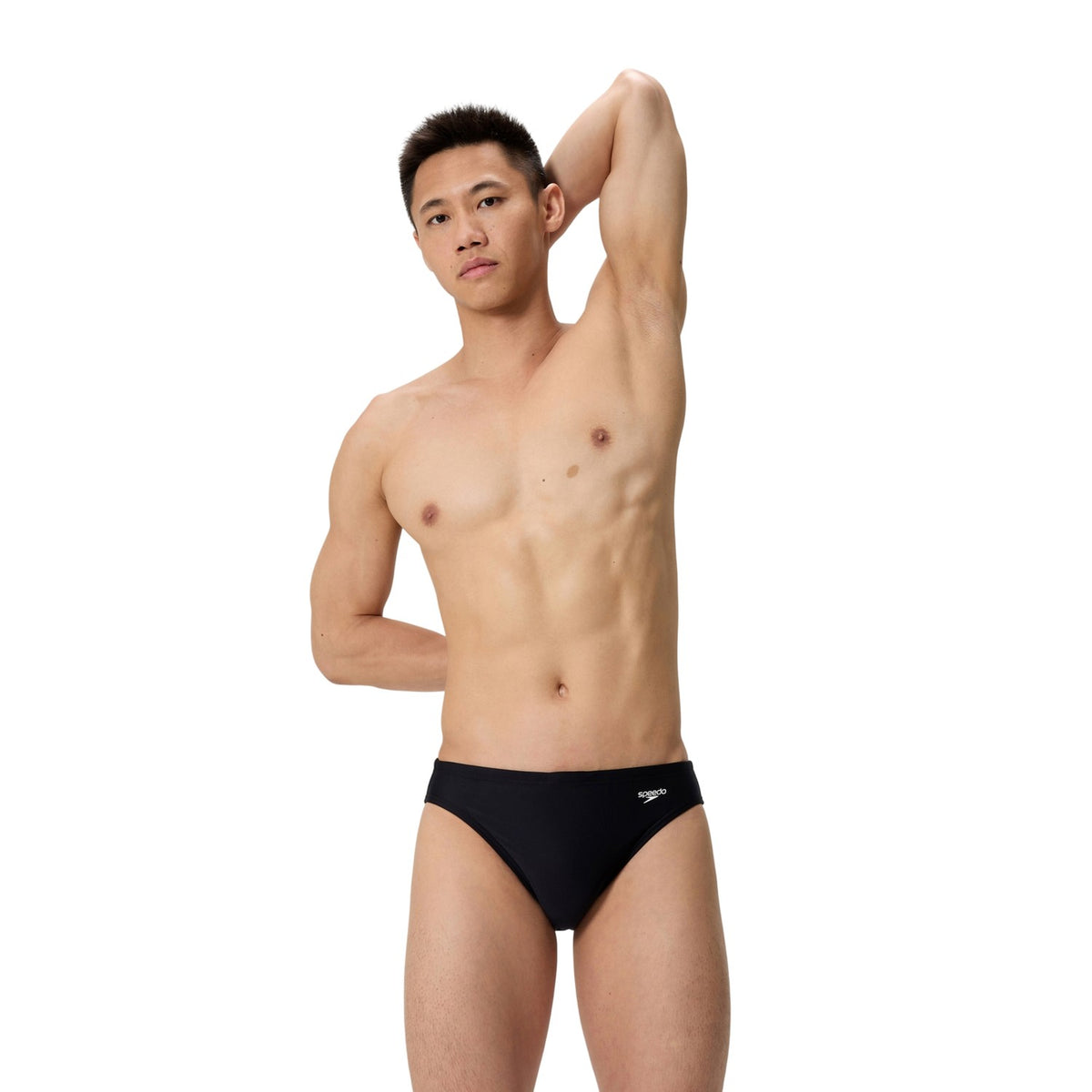 Black - Lifestyle - Speedo Mens Logo Endurasoft Briefs