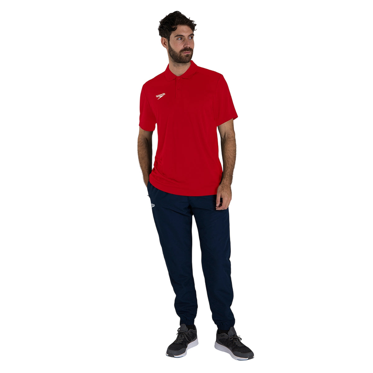 Red - Side - Speedo Mens Club Dry Polo Shirt