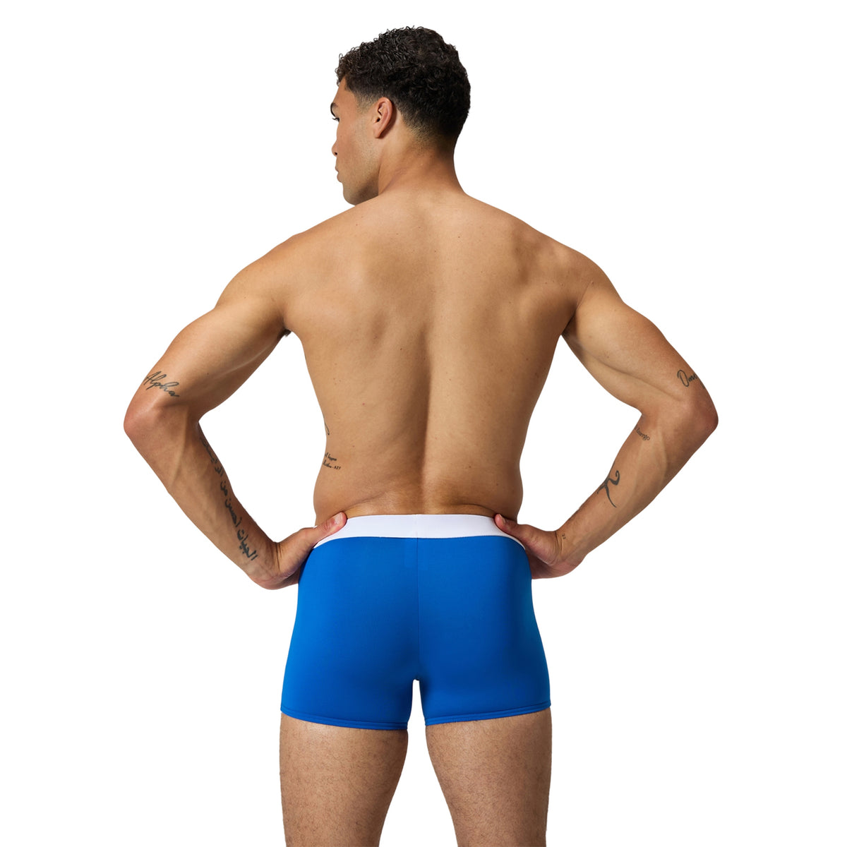 Blue - Back - Speedo Mens Solid Swim Shorts