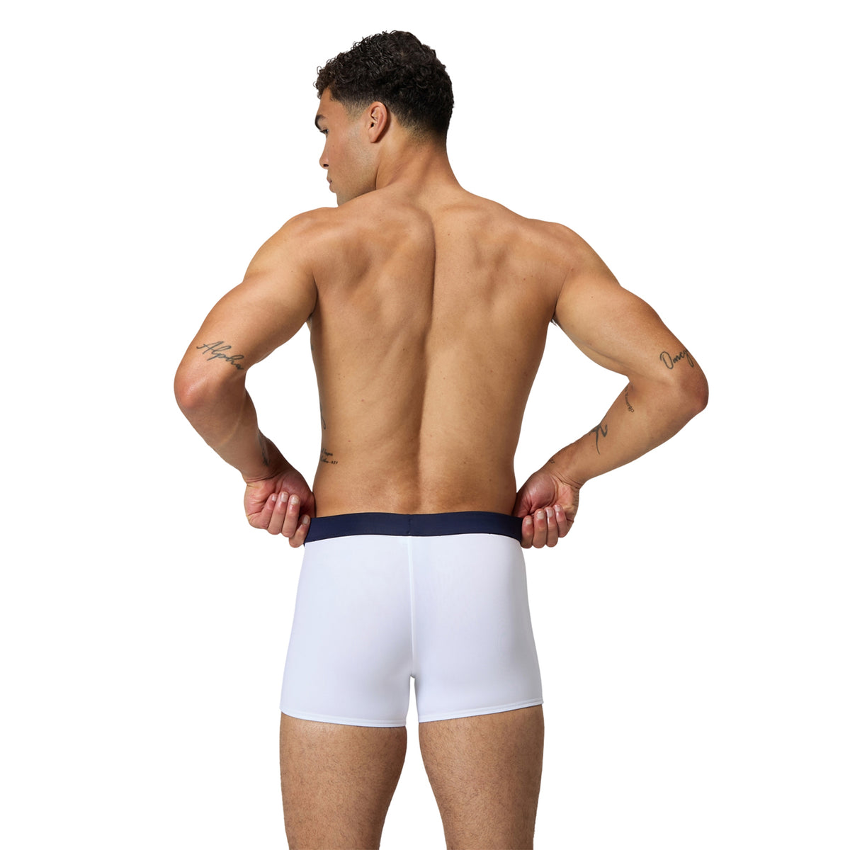 White - Back - Speedo Mens Solid Swim Shorts
