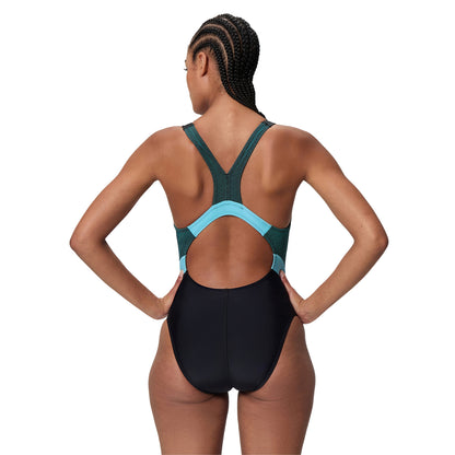 Black - Lifestyle - Speedo Womens-Ladies Quantum Splice One Piece Swimsuit