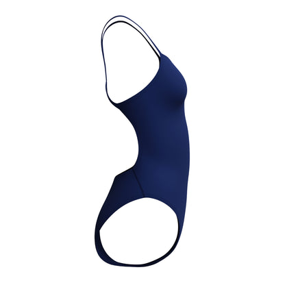 Navy - Side - Speedo Womens-Ladies 2.0 Solid V-Cut One Piece Swimsuit