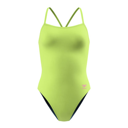 Green - Front - Speedo Womens-Ladies 2.0 Solid V-Cut One Piece Swimsuit