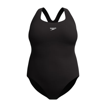 Black - Front - Speedo Womens-Ladies Medalist Endurance+ One Piece Swimsuit