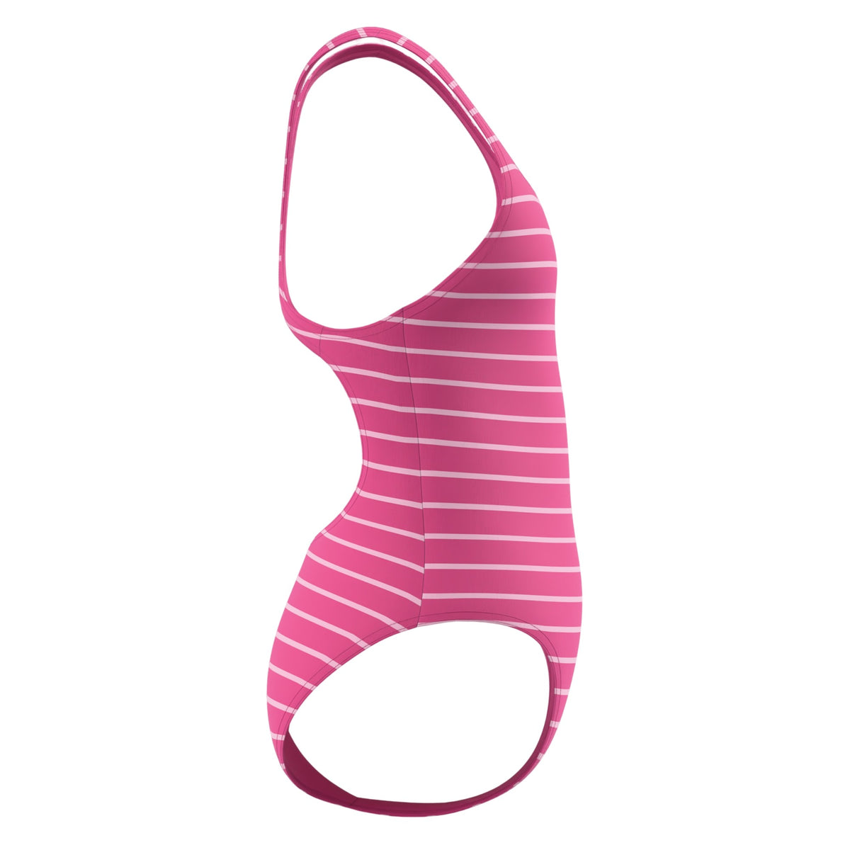 Pink - Pack Shot - Speedo Girls Medalist Striped One Piece Swimsuit