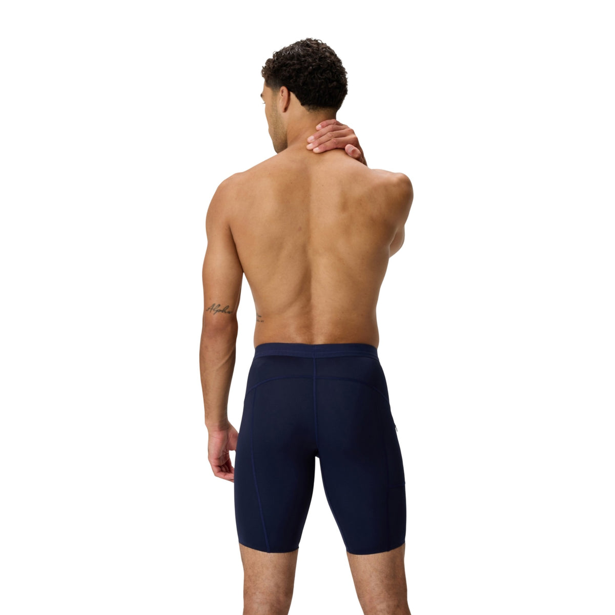 Navy - Close up - Speedo Mens Boom Solid Endurance+ Swimming Trunks