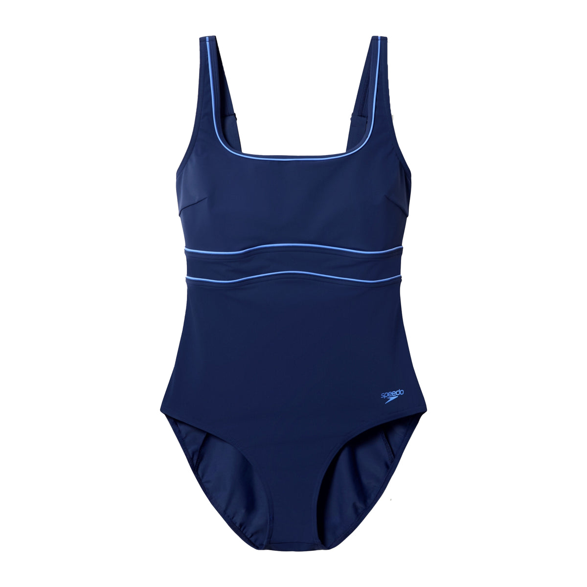 Navy - Front - Speedo Womens-Ladies Solid Contour Eclipse One Piece Swimsuit