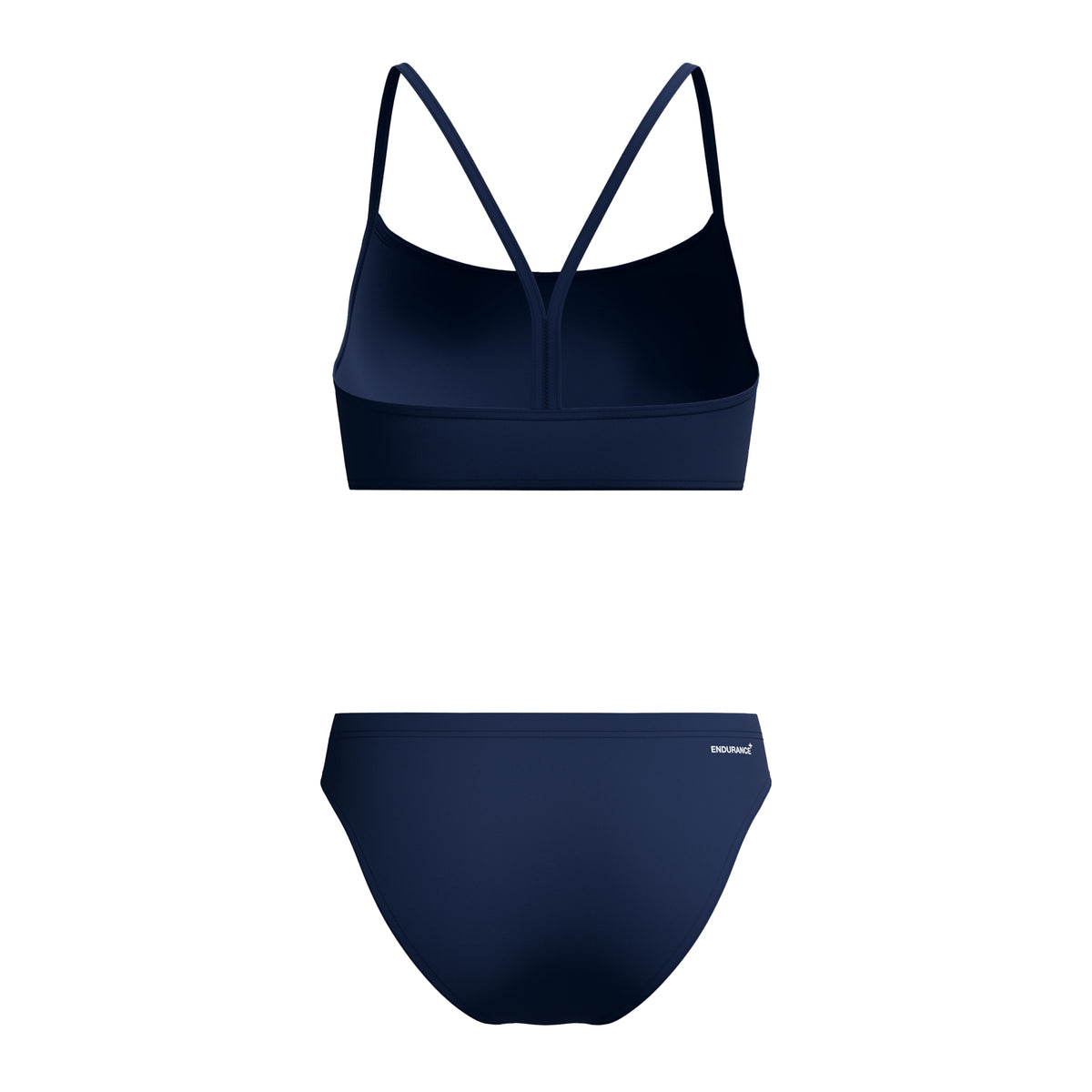 Navy - Back - Speedo Womens-Ladies Logo Endurance+ Thin Strap Two-Piece Swimsuit