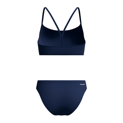 Navy - Back - Speedo Womens-Ladies Logo Endurance+ Thin Strap Two-Piece Swimsuit