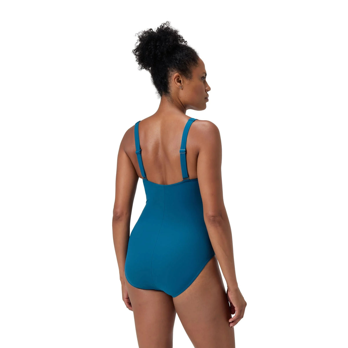 Green - Pack Shot - Speedo Womens-Ladies Lunaelustre Printed Shaping One Piece Swimsuit