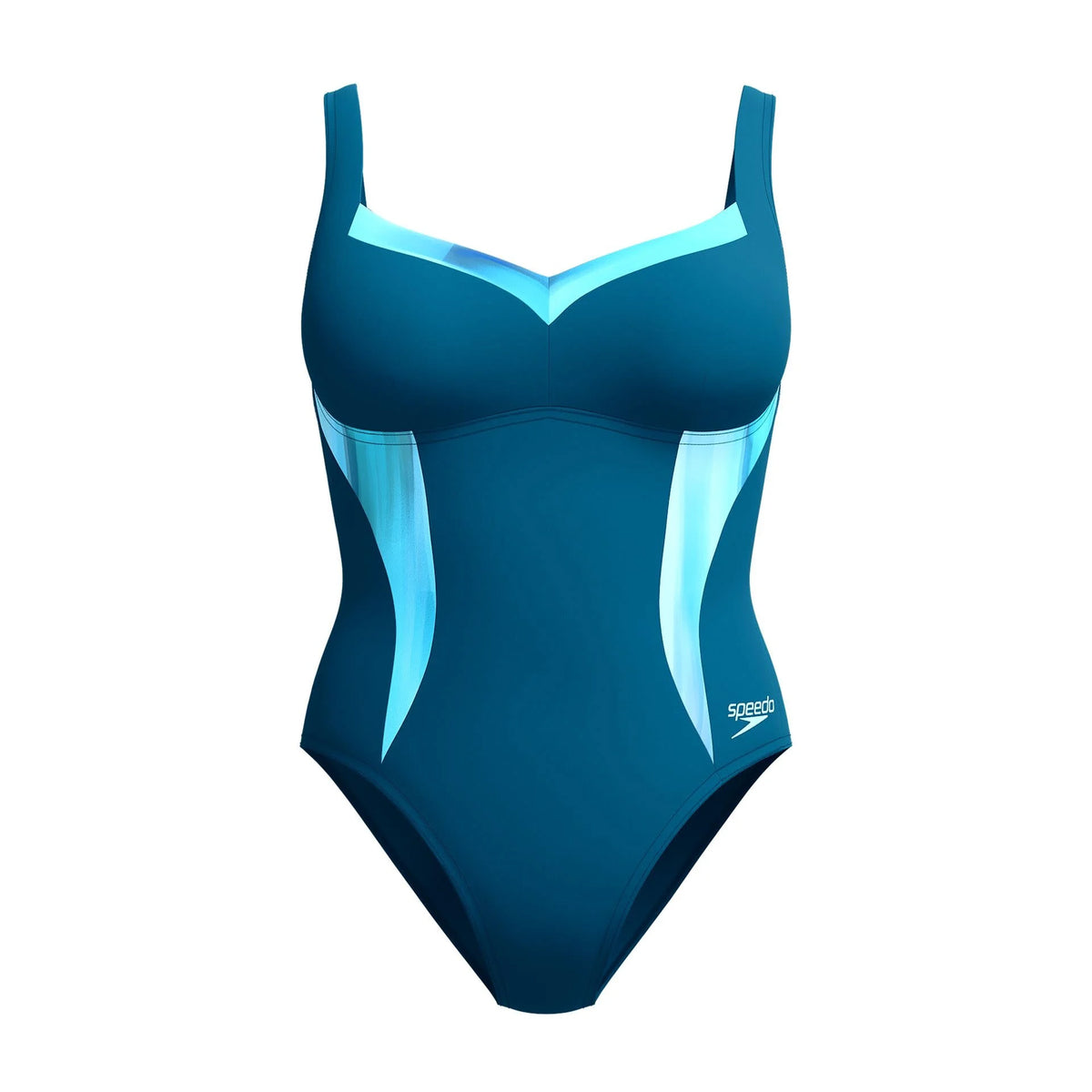 Green - Front - Speedo Womens-Ladies Lunaelustre Printed Shaping One Piece Swimsuit