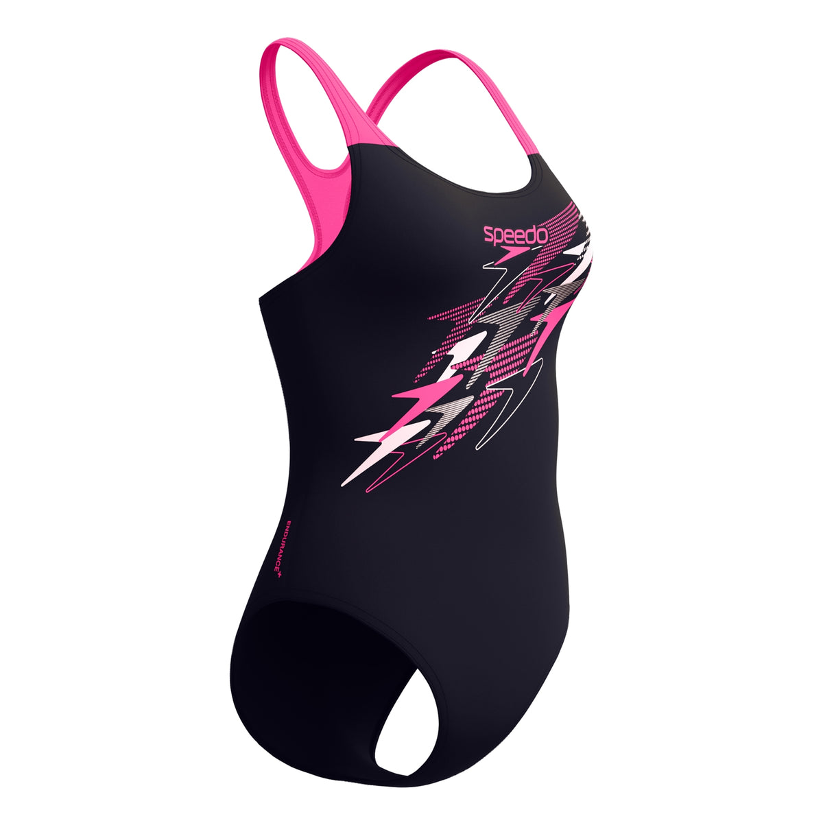 Black - Side - Speedo Womens-Ladies Medley Medalist Logo One Piece Swimsuit