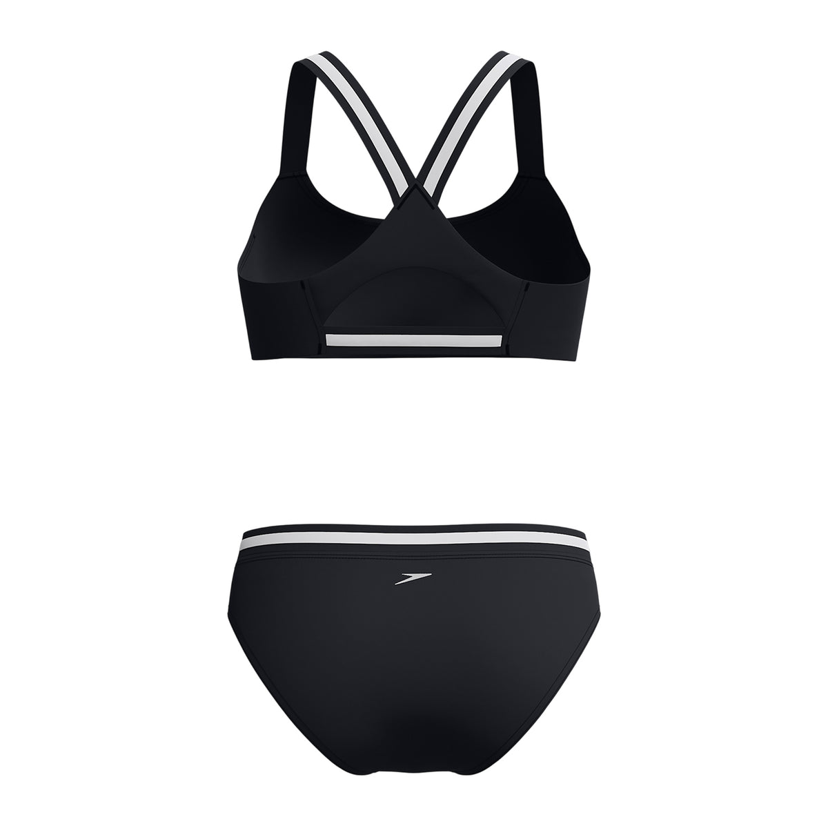 Black - Back - Speedo Womens-Ladies Vanquisher Performance Two-Piece Swimsuit