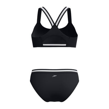 Black - Back - Speedo Womens-Ladies Vanquisher Performance Two-Piece Swimsuit