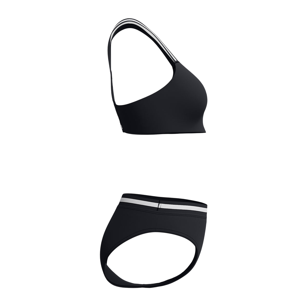 Black - Side - Speedo Womens-Ladies Vanquisher Performance Two-Piece Swimsuit