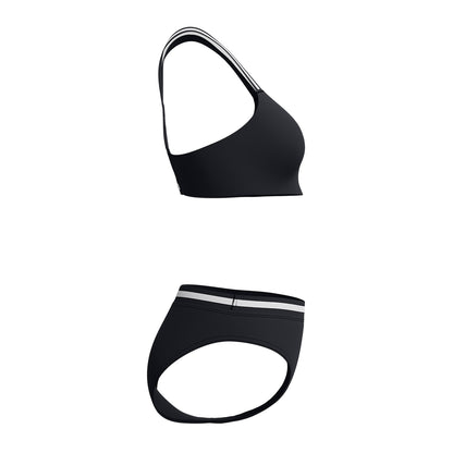 Black - Side - Speedo Womens-Ladies Vanquisher Performance Two-Piece Swimsuit