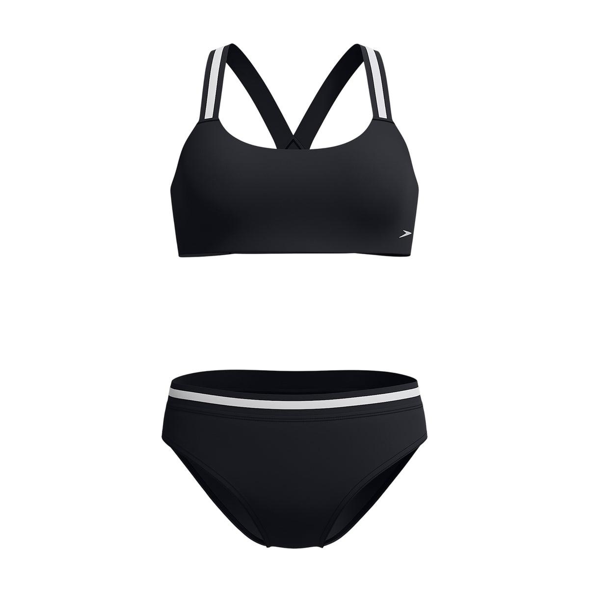 Black - Front - Speedo Womens-Ladies Vanquisher Performance Two-Piece Swimsuit
