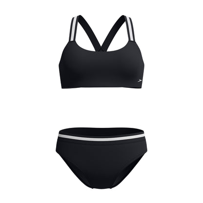 Black - Front - Speedo Womens-Ladies Vanquisher Performance Two-Piece Swimsuit