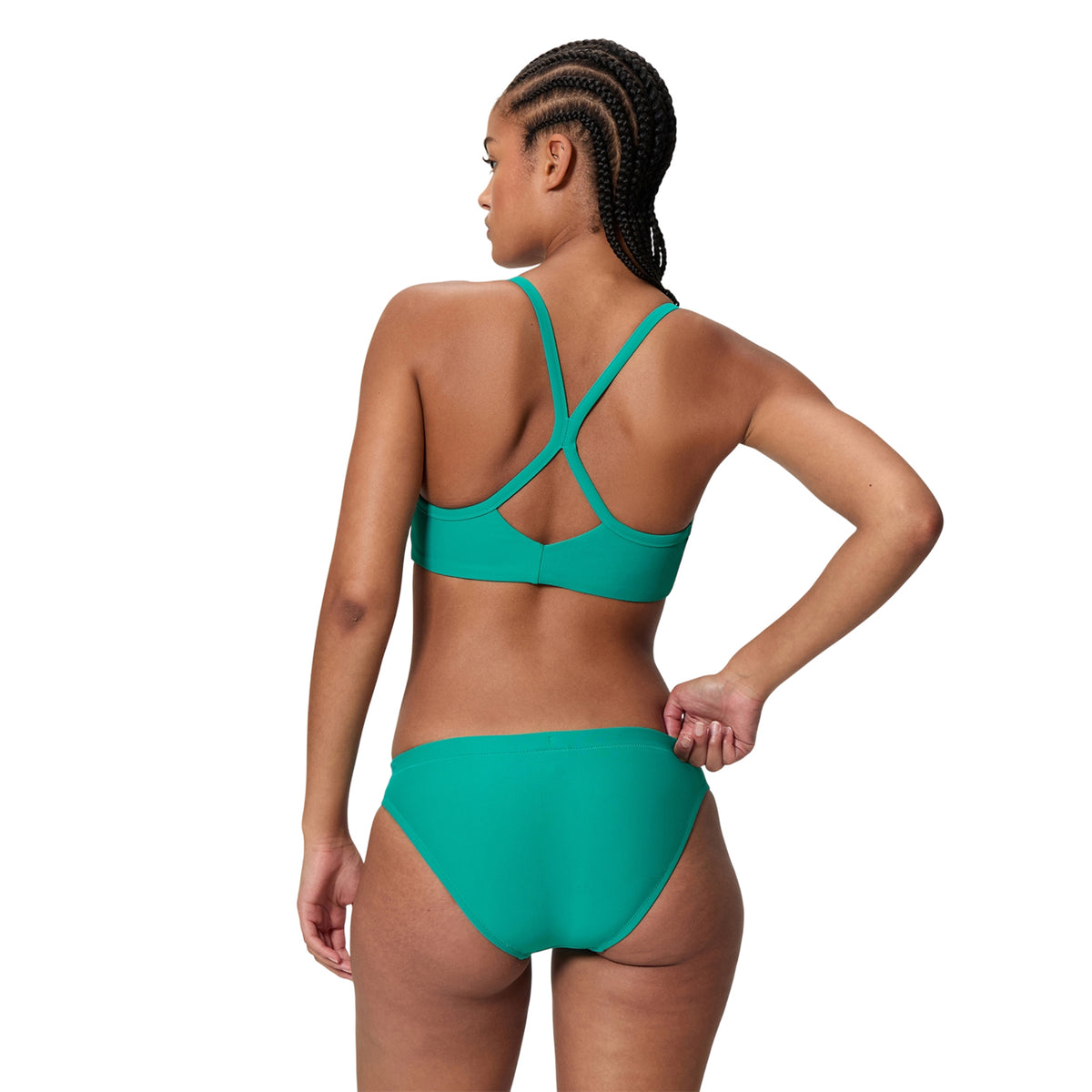 Green-Navy - Lifestyle - Speedo Womens-Ladies Solid Bikini Bottoms