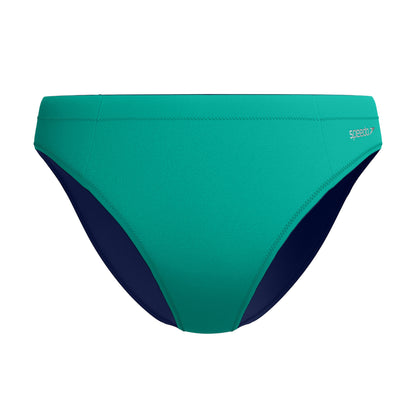 Green-Navy - Front - Speedo Womens-Ladies Solid Bikini Bottoms