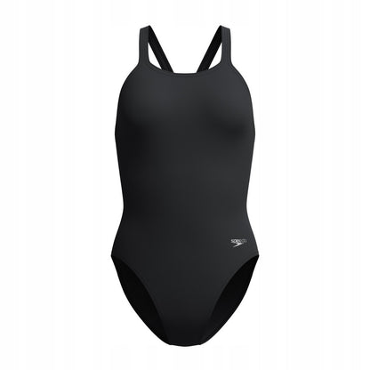 Black - Front - Speedo Womens-Ladies Solid Endurasoft Leaderback One Piece Swimsuit