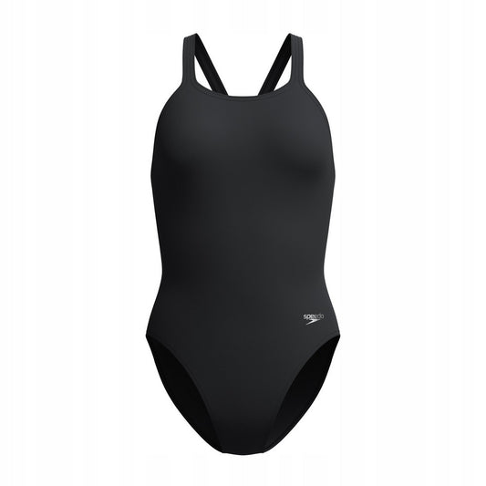 Black - Front - Speedo Womens-Ladies Solid Endurasoft Leaderback One Piece Swimsuit