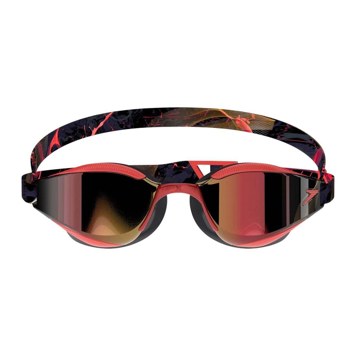 Black-Red - Front - Speedo Unisex Adult Fastskin Hyper Elite Mirrored Swimming Goggles