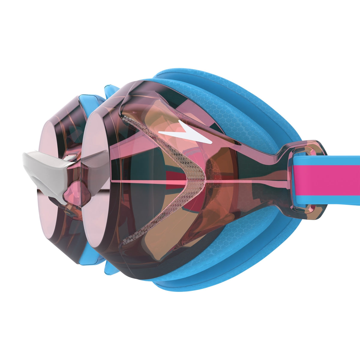Blue - Side - Speedo Childrens-Kids Vanquisher 3.0 Mirror Swimming Goggles