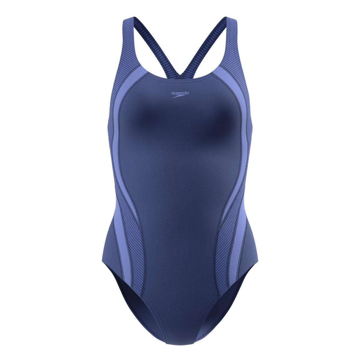 Blue - Front - Speedo Womens-Ladies Quantum Splice Ribbed One Piece Swimsuit