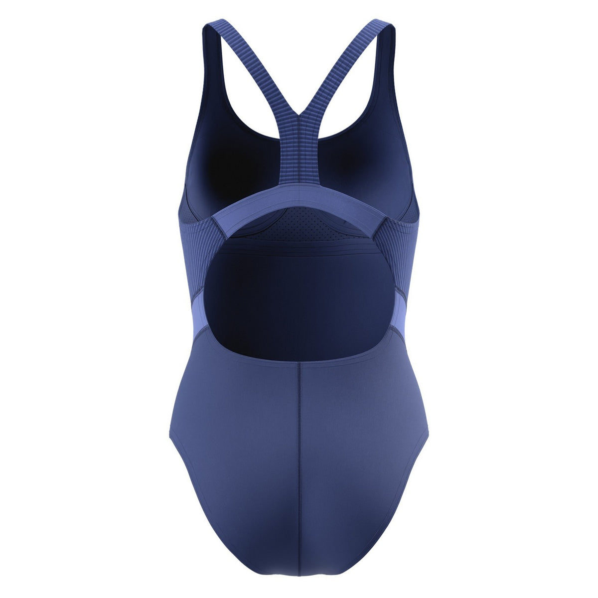 Blue - Back - Speedo Womens-Ladies Quantum Splice Ribbed One Piece Swimsuit