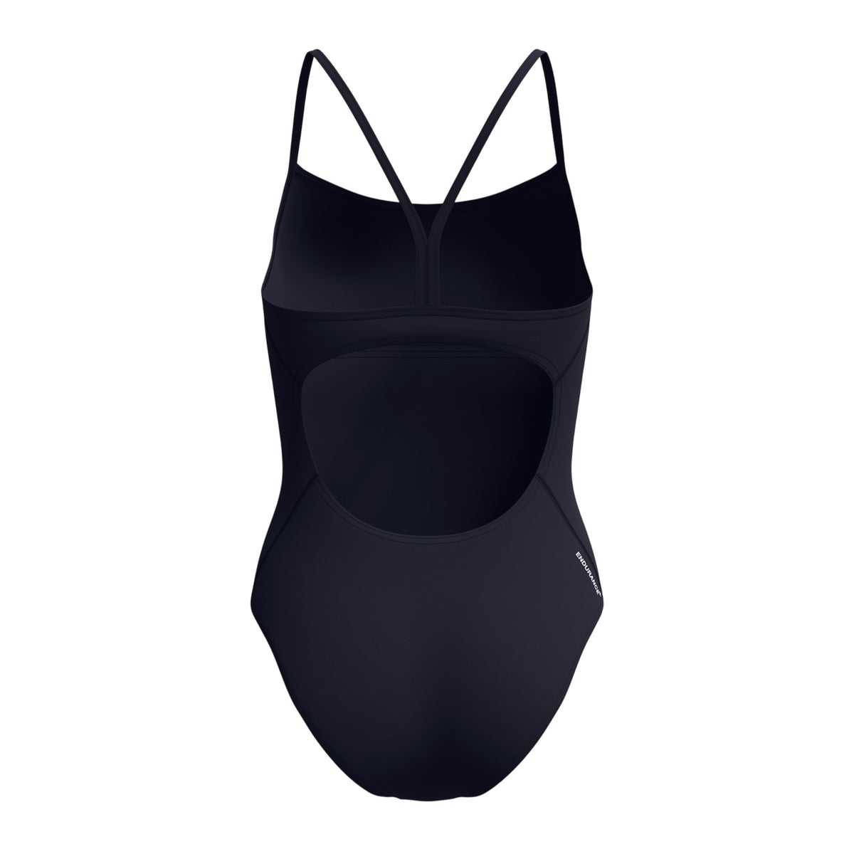 Black - Back - Speedo Womens-Ladies Logo Endurance+ Thin Strap One Piece Swimsuit