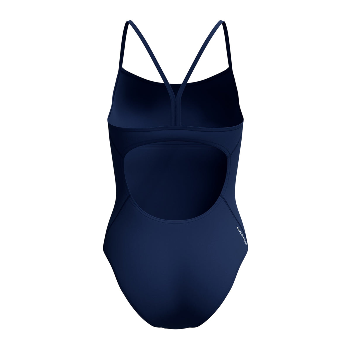 Navy - Back - Speedo Womens-Ladies Logo Endurance+ Thin Strap One Piece Swimsuit