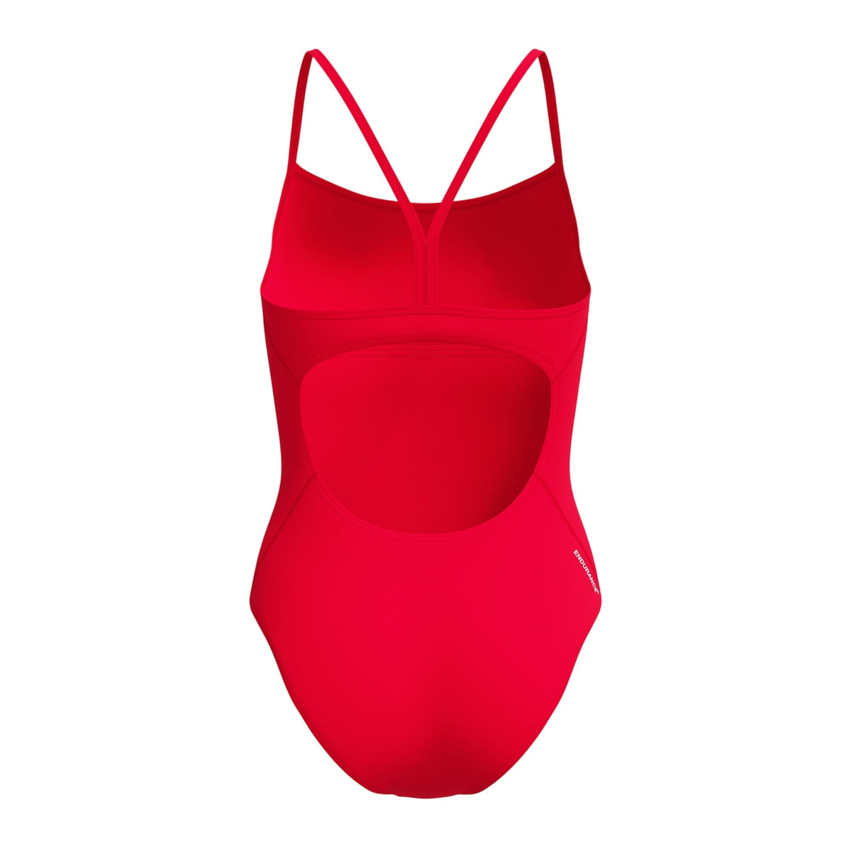 Red - Back - Speedo Womens-Ladies Logo Endurance+ Thin Strap One Piece Swimsuit