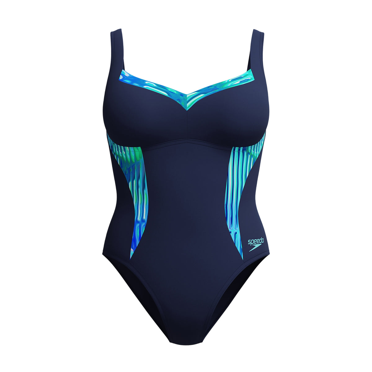 Turquoise - Front - Speedo Womens-Ladies Lunaelustre Printed Shaping One Piece Swimsuit