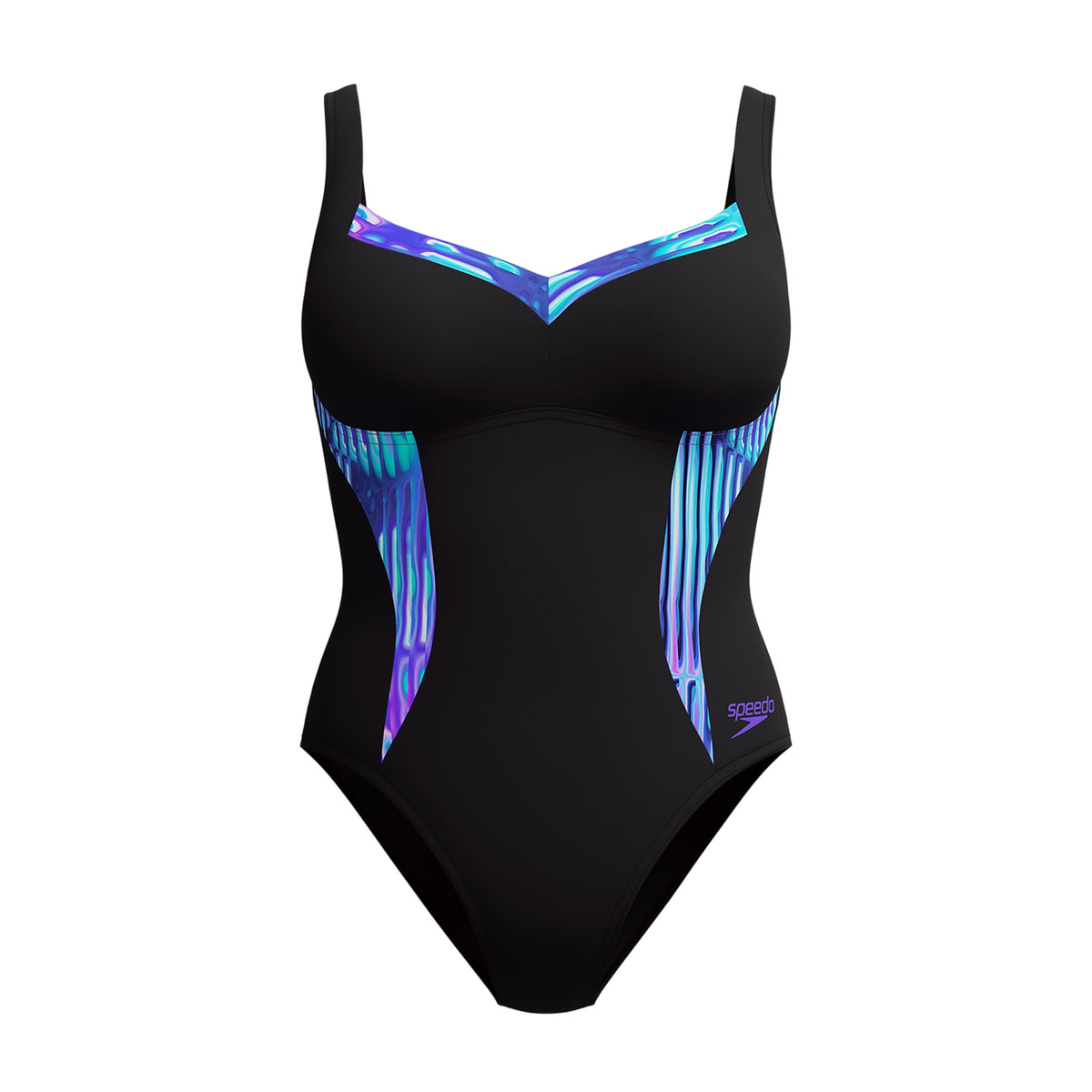 Blue - Front - Speedo Womens-Ladies Lunaelustre Printed Shaping One Piece Swimsuit